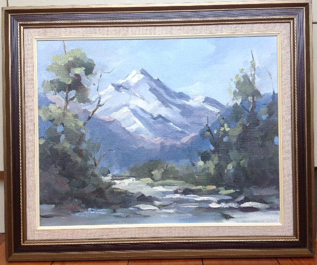 painting by New Zealand artist Nicki Waters titled STH ISLAND (NR QUEENSTOWN)